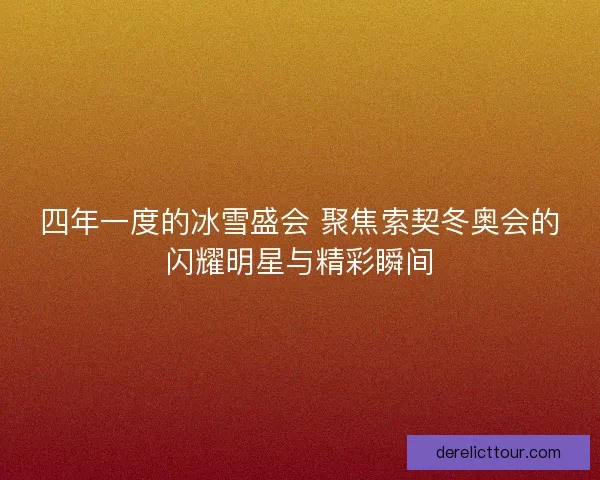 四年一度的冰雪盛会 聚焦索契冬奥会的闪耀明星与精彩瞬间
