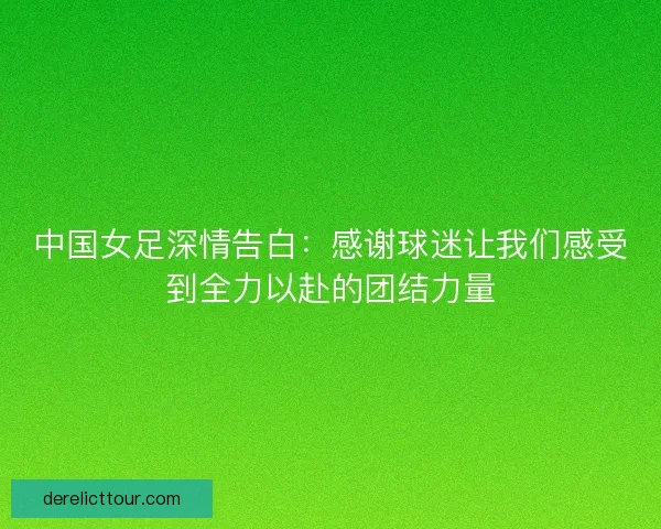 中国女足深情告白：感谢球迷让我们感受到全力以赴的团结力量