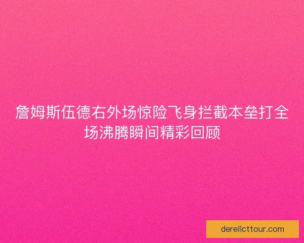 詹姆斯伍德右外场惊险飞身拦截本垒打全场沸腾瞬间精彩回顾